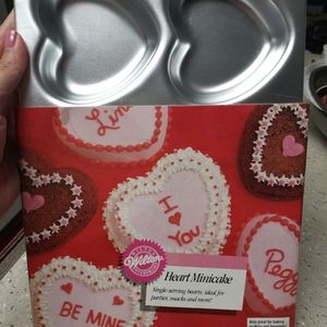 Wilton mini heart baking pan and silicone pan